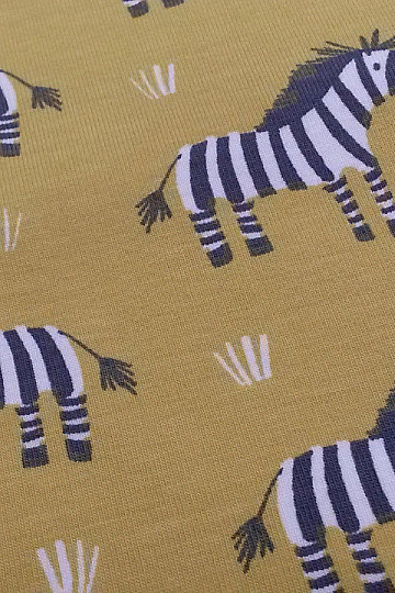 Dzianina bawełniana ZEBRA żółto-zielona