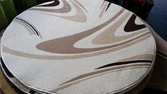 dywan koło KAWA krem