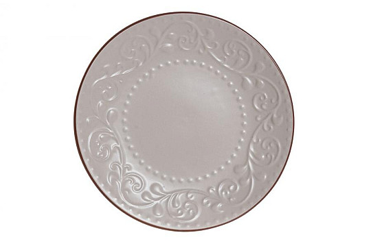 Talerz deserowy BEŻOWY RELIEF 21x2,5cm beżowy
