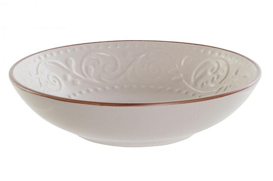 Talerz głęboki BEIGE RELIEF 20,5x5cm beżowy