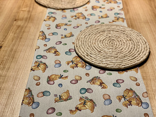 Gobelinowy obrus i chusty Wielkanocne ŻÓŁTE BURNS