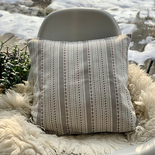 Poszewka na poduszkę TOSCANA RIGA STRIPE bordowa