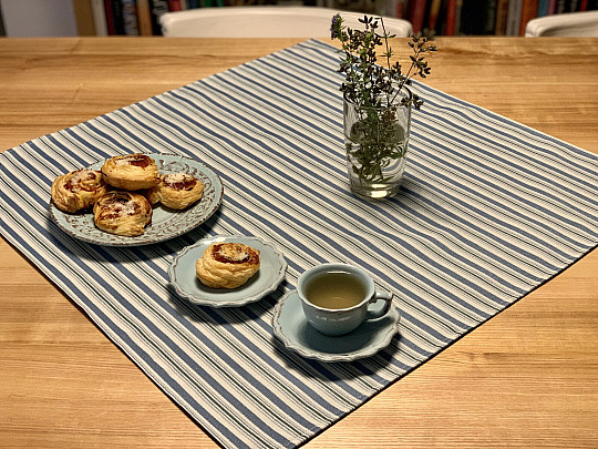 Obrus i szalik TOSCANA VALERY MULTI STRIPE niebieski