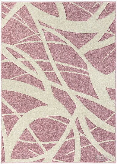 Dywan jednoczęściowy PORTLAND w kolorze różowym i białym