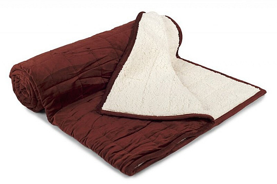 Koc z mikrofibry EXTRA SOFT SHEEP szew BRĄZOWY