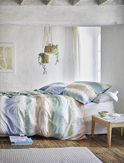 IRISETTE luksusowa satyna bawełniana BLANCA niebieska