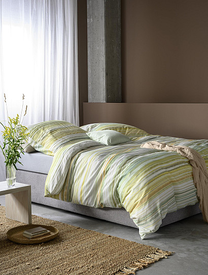 IRISETTE luksusowa satyna bawełniana MAGIC 30 pasków w kolorze zielonym