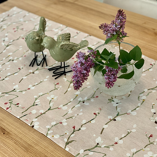 Obrus i szal NOA Twigs mały róż