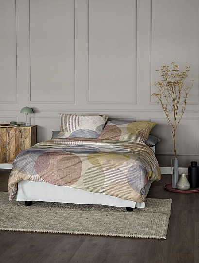 Luksusowa pościel flanelowa IRISETTE ZOBEL 8553-50 KOLOROWE KOŁA