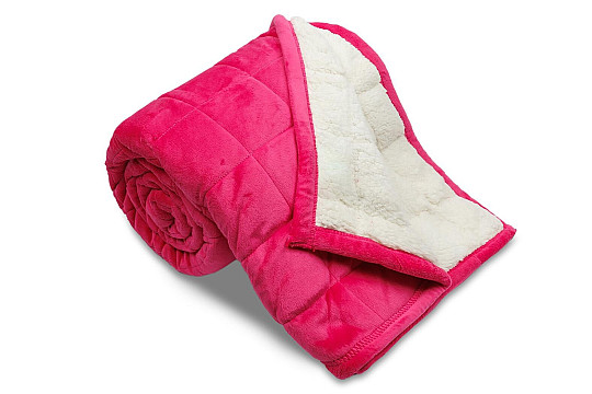 Kocyk z mikrofibry EXTRA SOFT ściegiem owczym RÓŻOWY