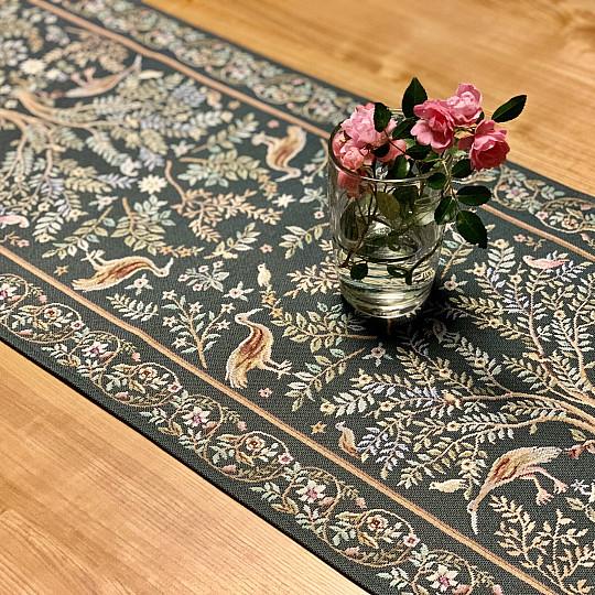 Obrus i szalik gobelinowy WILLIAM MORRIS zielony