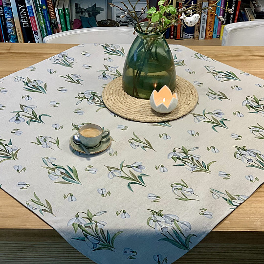 Obrus i szalik gobelinowy ŚNIEŻYCZKI