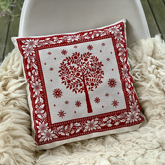 Okładka na gobelin świąteczny FOLK CHRISTMAS 1 czerwony