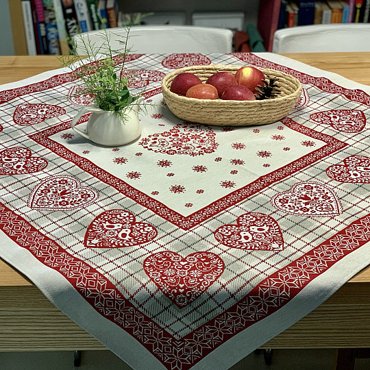 Obrus i szalik gobelinowy SERCE W KARA