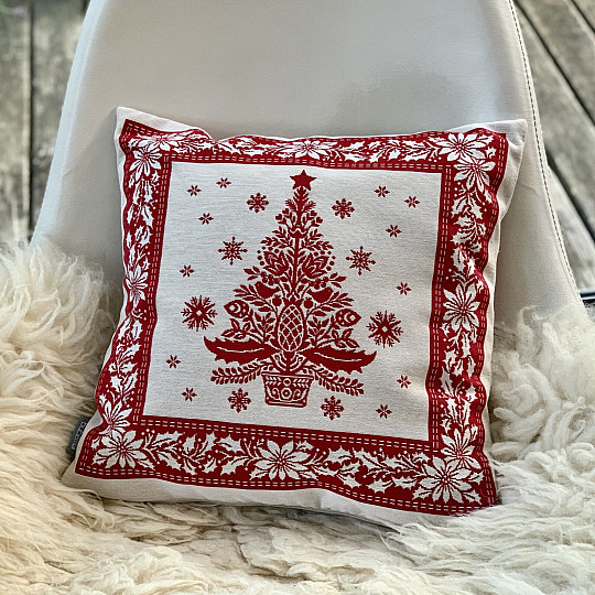Okładka na gobelin świąteczny FOLK CHRISTMAS 3 czerwony