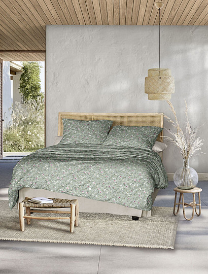 IRISETTE luksusowa satyna bawełniana TOKIO 8567-30 ZIELONA