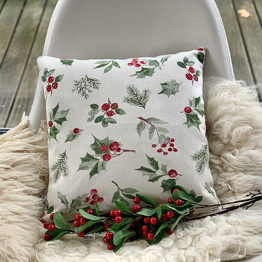 Okładka dekoracyjna świąteczna HOLLY GREEN