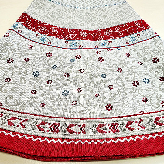 Okrągły obrus gobelinowy KWIATY W RAMCE