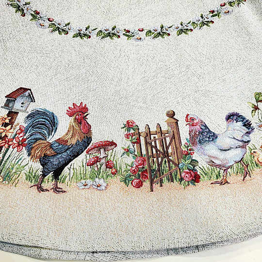 Okrągły obrus gobelinowy ROCK BY THE FENCE