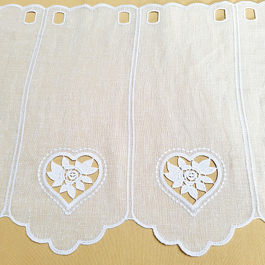 Witrażowa kurtyna BIAŁE SERCE