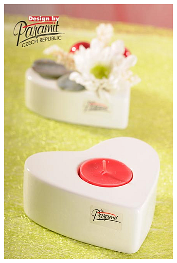 Świecznik serce biały