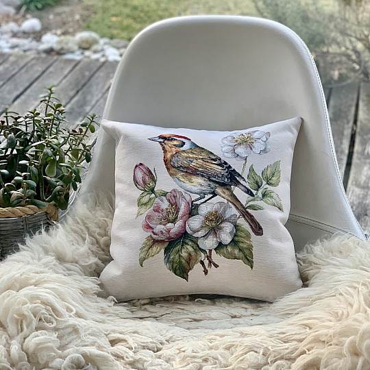 Poszewka na poduszkę z gobelinu ZŁOTA RYBKA NA JABŁONI