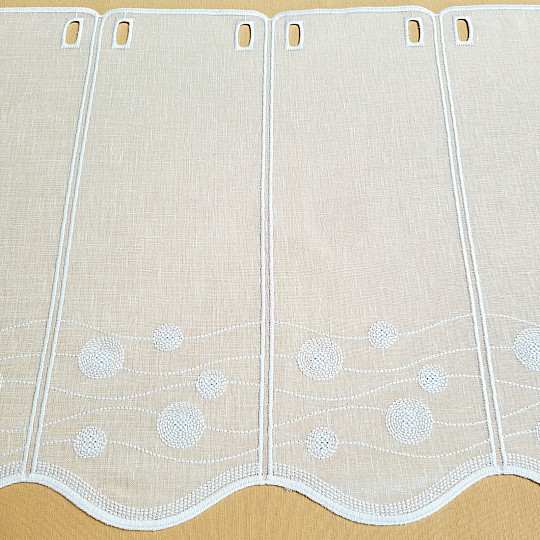 Zasłona do witrażu GERSTER 11857 koła białe