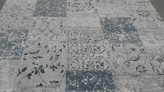 nowoczesny dywanik PIAZZO 12168 szaro-niebieski