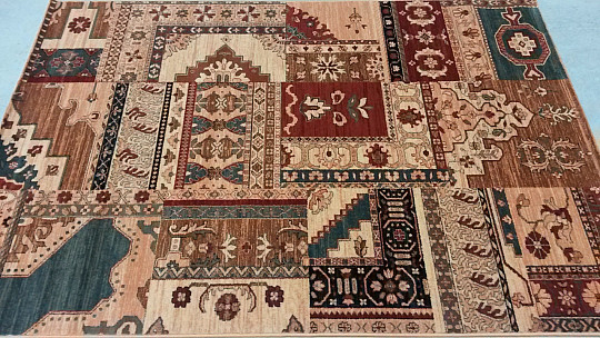 Luksusowe wełniane dywaniki ROYAL PATCHWORK multi kremowe