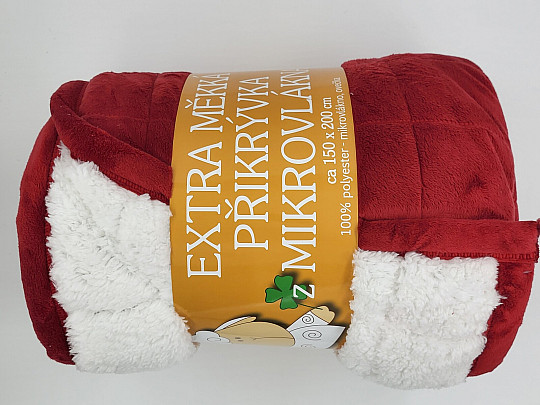 koc z mikrofibry EXTRA SOFT SHEEP przeszycia BORDÓ