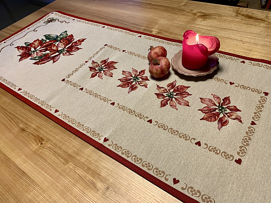 Obrus gobelinowy Róże świąteczne