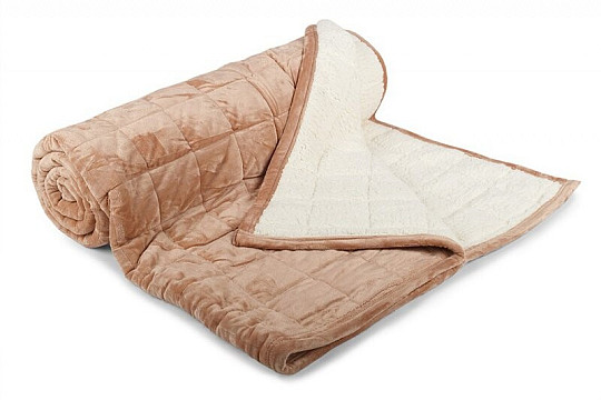 Koc z mikrofibry EXTRA SOFT SHEEP ze szwem ORZECHY