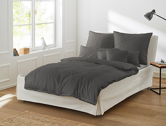 IRISETTE luksusowa satyna bawełniana Paris antracyt