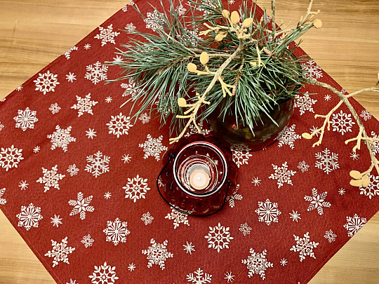 Obrus i szalik gobelinowy CZERWONA FLAGA