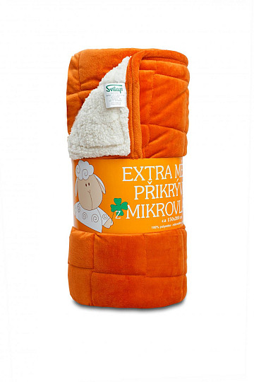 koc z mikrofibry EXTRA SOFT SHEEP ścieg pomarańczowy