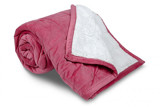 Kocyk z mikrofibry EXTRA soft SHEEP przeszyty starym różem
