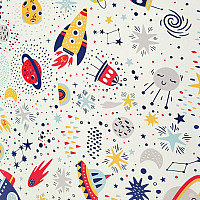 Tkanina dekoracyjna BLACK OUT SPACE