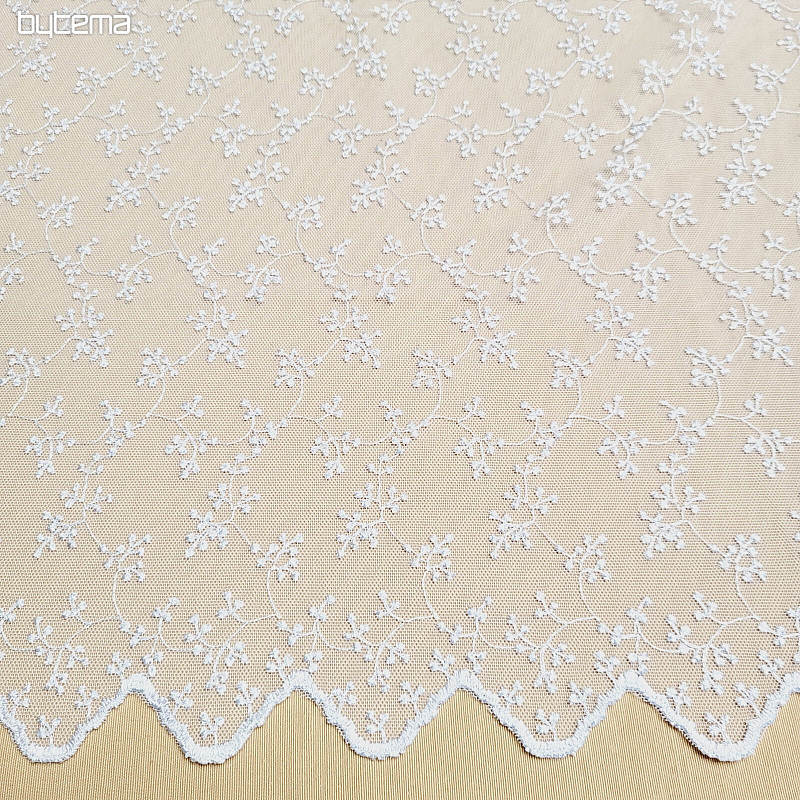 Luksusowa haftowana firana TINY WHITE Twig