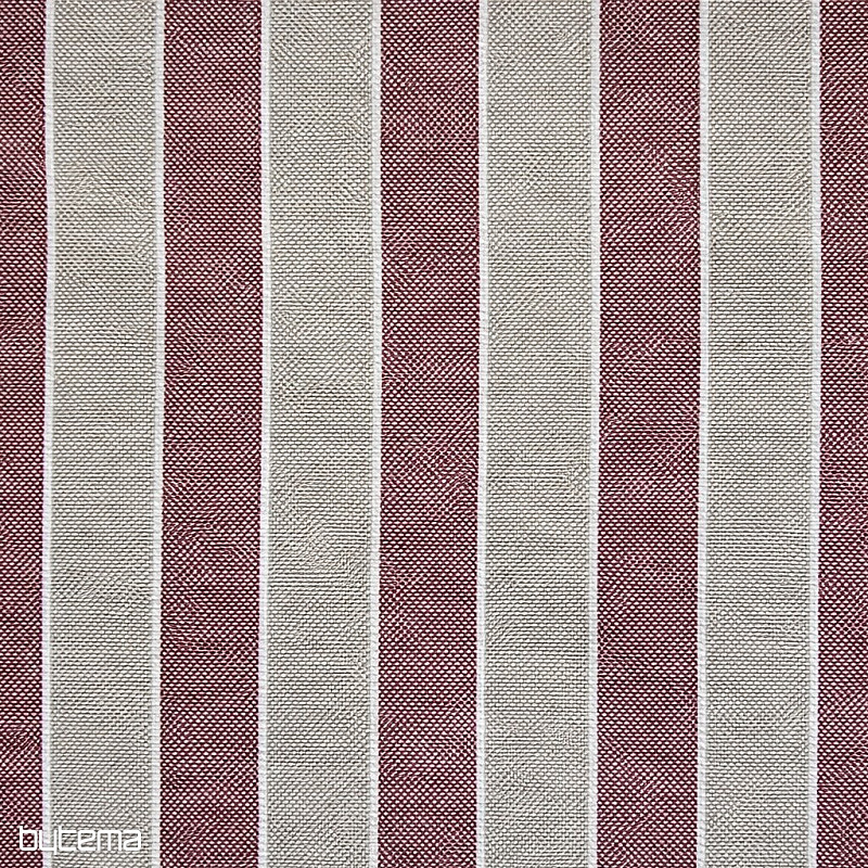 Tkanina dekoracyjna Trebol paski - bordowa 2 cm 65