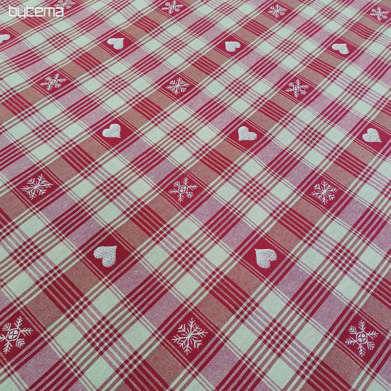Świąteczna tkanina dekoracyjna DUSTIN serca