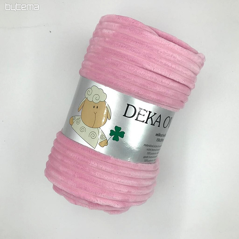 koc z mikrofibry EXTRA SOFT SHEEP sztruks - różowy