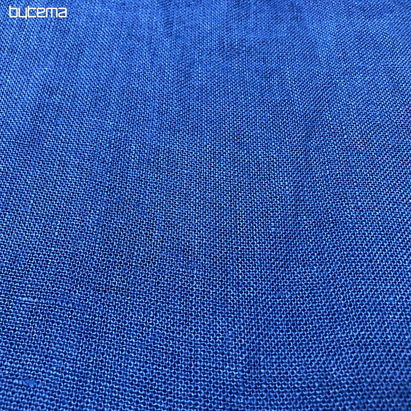 Tkanina lniana - niebieska INDIGO