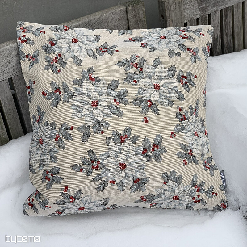 Świąteczna okładka gobelinowa CHRISTMAS GWIAZDA srebrna