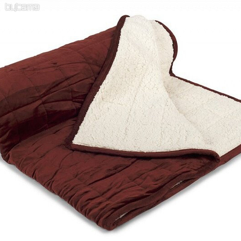 Koc z mikrofibry EXTRA SOFT SHEEP szew BRĄZOWY