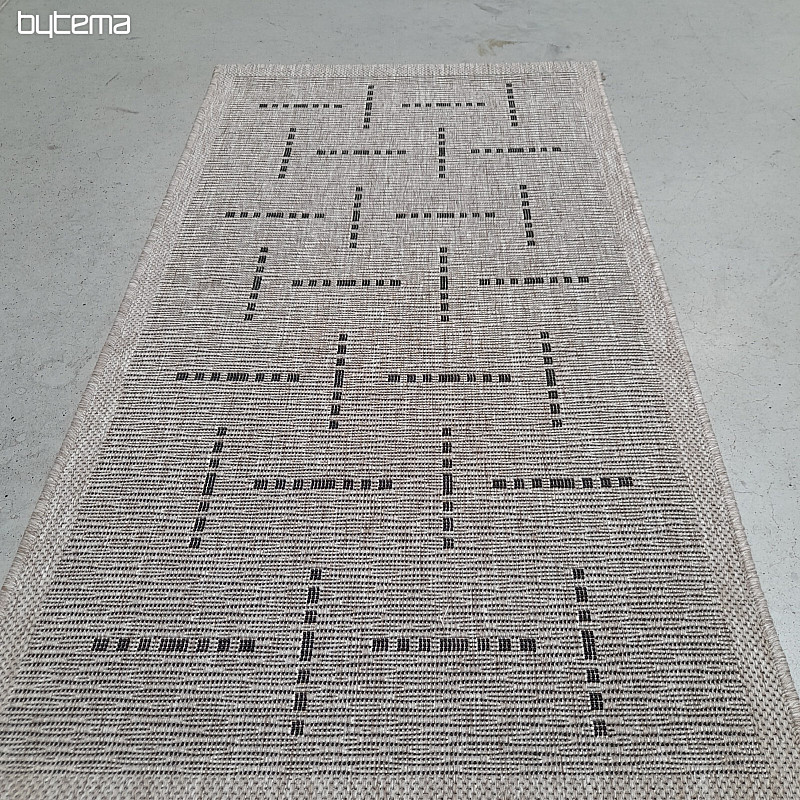 Dywan bouclé FLOORLUX 20008 linie srebrno-czarne