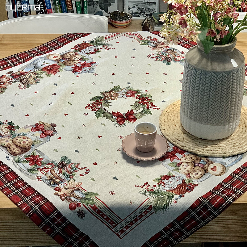 Obrus i szalik gobelinowy CHRISTMAS CANDY