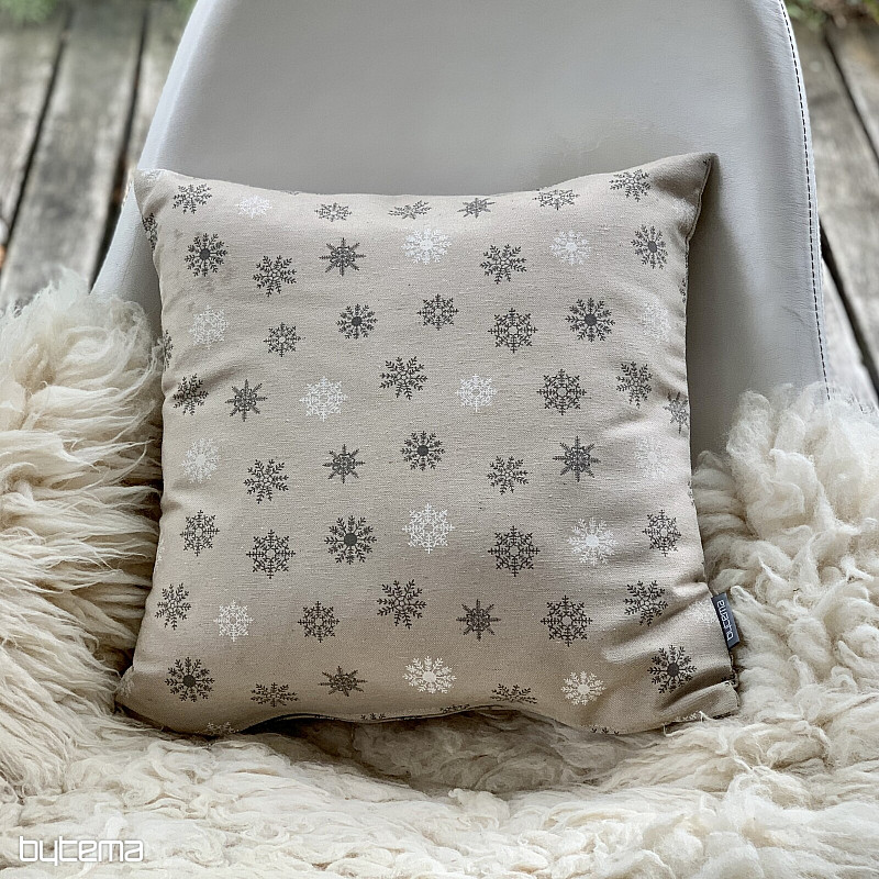 Pokrywa dekoracyjna świąteczna Płatki szaro-białe