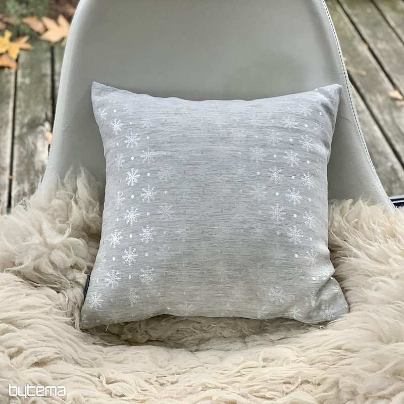 Pokrywa dekoracyjna świąteczna FLAKE SZARO-SREBRNY