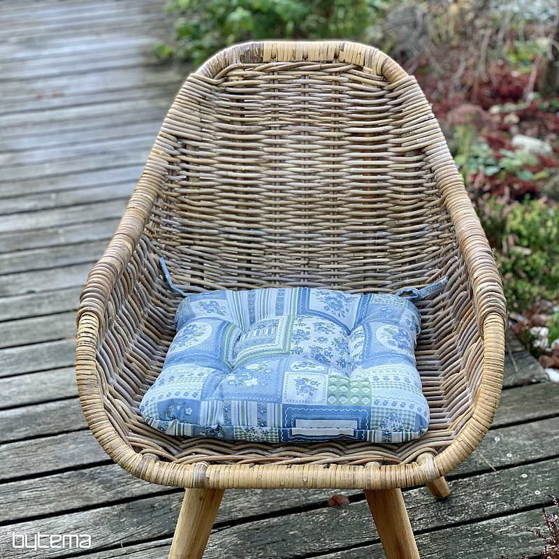 PODUSZKA PATCHWORKOWA TOSCANA VALERY PODUSZKA niebieska