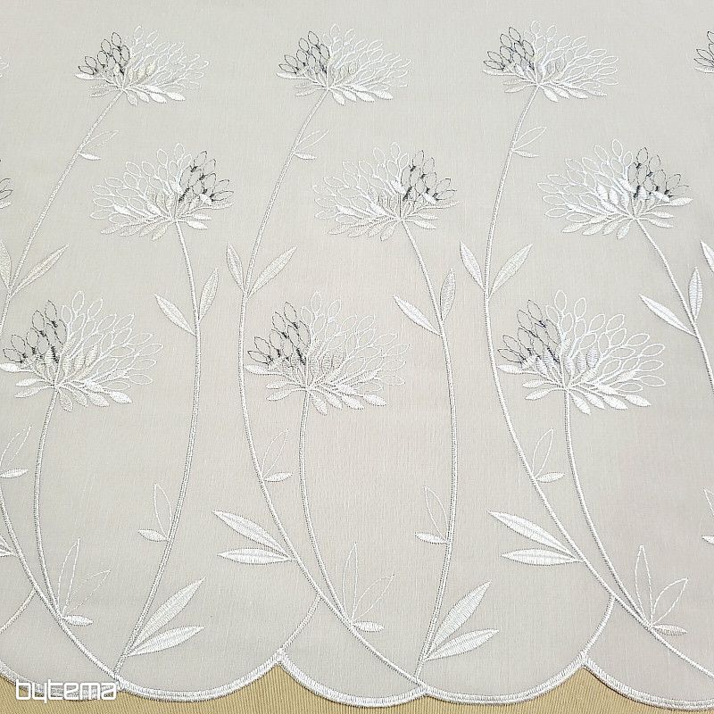 Luksusowa zasłona GERSTER 11868 z haftem beżowym